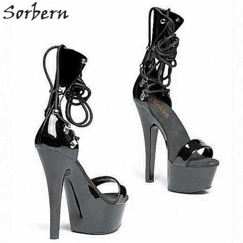 

Sorbern Womens Gladiator Sexy Heels Sandals Shoes Woman Summer Black Girl Sandalias Size 8 Ladies Fashion Branded Shoes