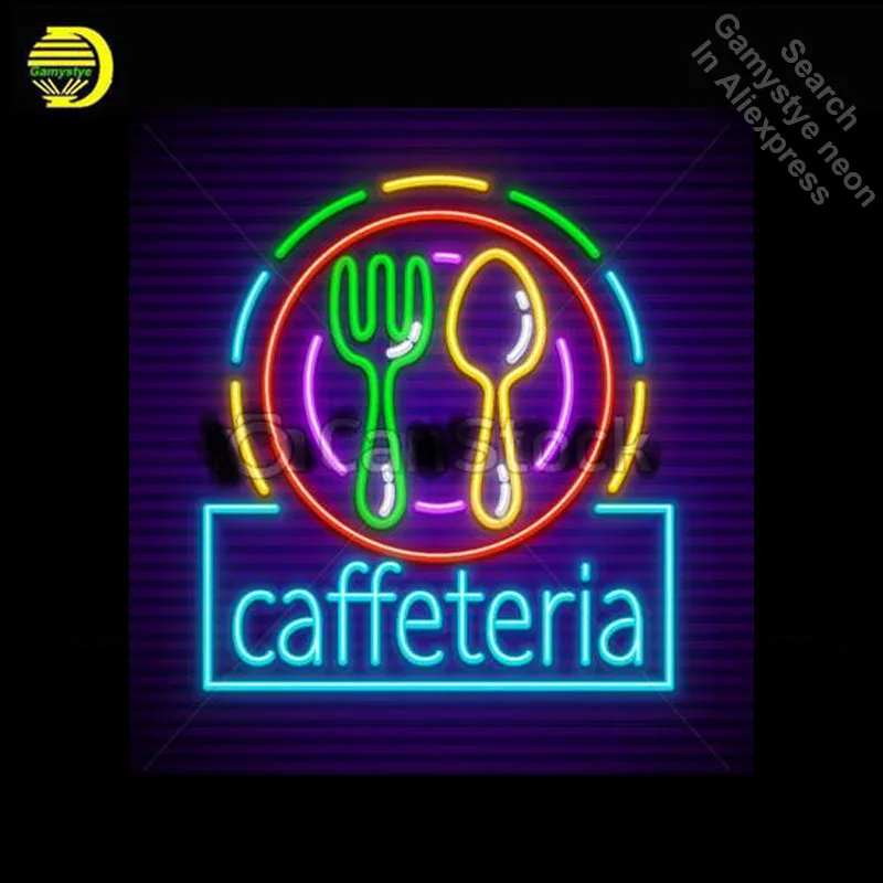 Best Cafeteria neon signboard with illumination Neon Light Sign Real Glass Tube Handcrafted Hotel Display lamp personalized neon