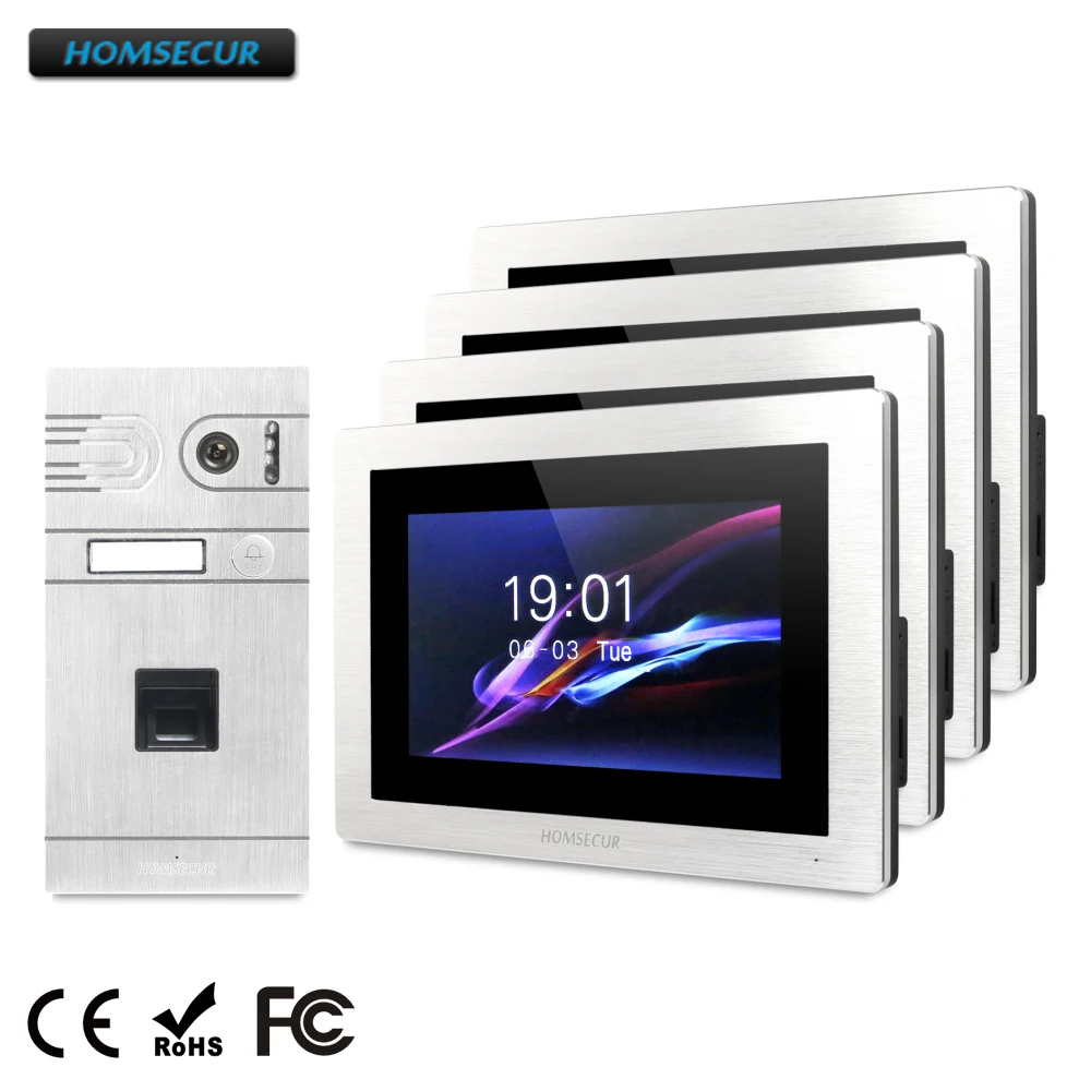 

HOMSECUR 7" Wired Hands-free Video&Audio Smart Doorbell+Aluminium Alloy Camera BC061-S +BM714-S