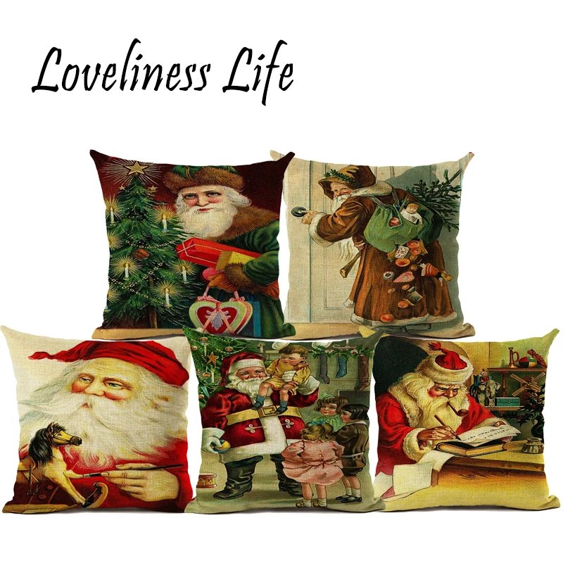 High Qulity Christmas Cushion Covers for Sofa Comfortable Santa Claus