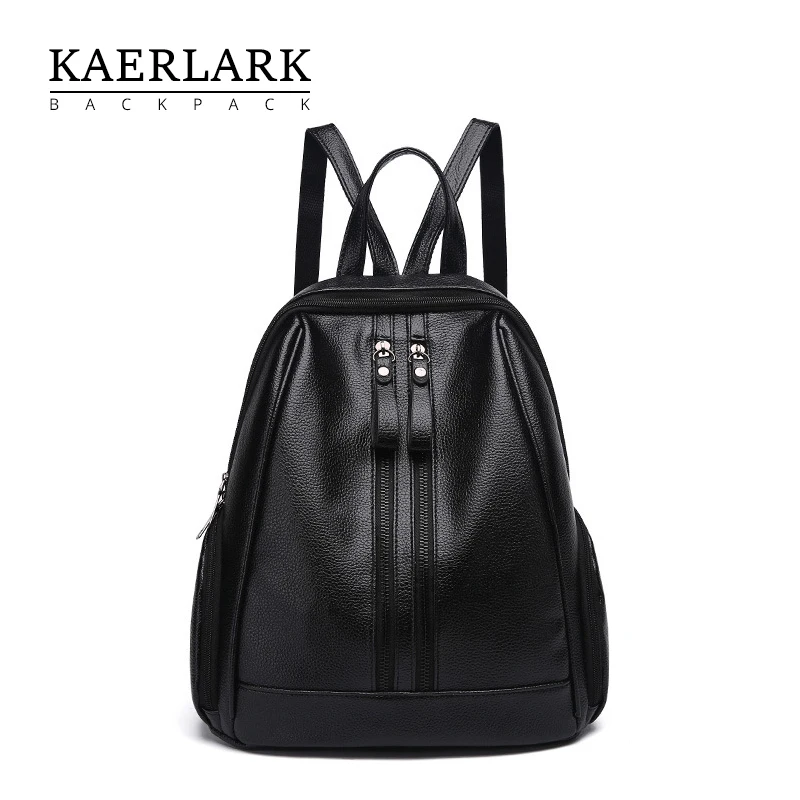 

KAERLARK Brand New Fashion Women Backpack Anti Theft PU Leather School Girls Female Knapsack Bags For Teenagers Ladies WS0125