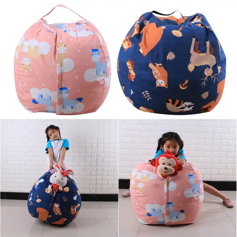 

CONEED Kids Stuffed Animal Plush Toy Storage Bean Bag Soft Pouch Bag Mesh Woven Travel Pouch Organizer For Fruit Carp 19feb9