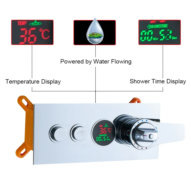 Термостатический хромированный смеситель для душа 3 способа водопад дождь душевая головка 3 способа цифровой дисплей смесители 4 способа смеситель для ванны