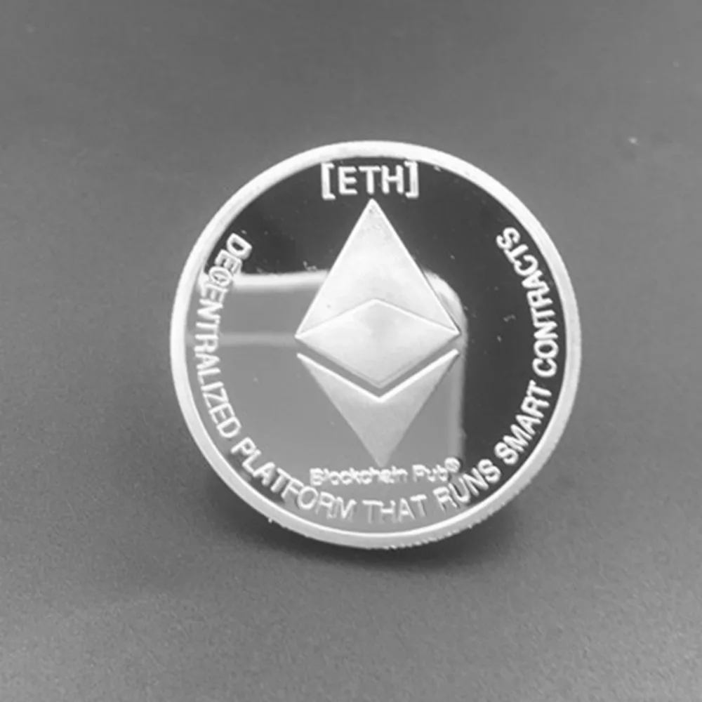 1PCS Silver Plated Commemorative Ethereum Coin Collectible Golden Iron Miner Coin Gift 1PCS Silver Plated Commemorative Ethereum Coin Collectible Golden Iron Miner Coin Gift
