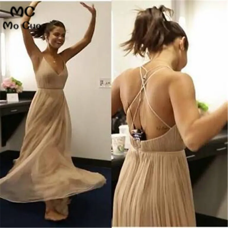 Amazing Gorgeous 2016 Formal Gown V-Neck Straps Backless Pleated Side Split Evening Dresses Prom Pageant Dress | Свадьбы и торжества