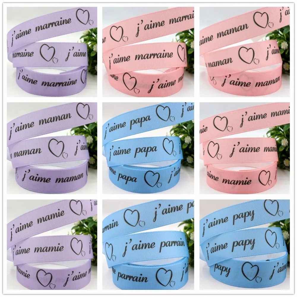 

16327 , 22MM J'aime papa Printed grosgrain ribbon, DIY handmadeHair accessories Material wedding gift wrap
