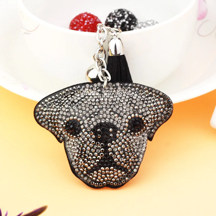 Блестящий кожаный чехол для ключей|bulldog keychain|bag charmcouple key chain |