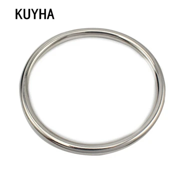 

Simple Style Bangles For Women Trendy Stainless Steel Jewelry Silver Color Round 5MM Width Elegant Metal Bracelets