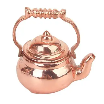 

Retro Miniature Kettle Open Lid Toy 1/12 Scale Dollhouse Fairy Doll Home Decor for Doll House Decoration Tea Pot Kitchen Model