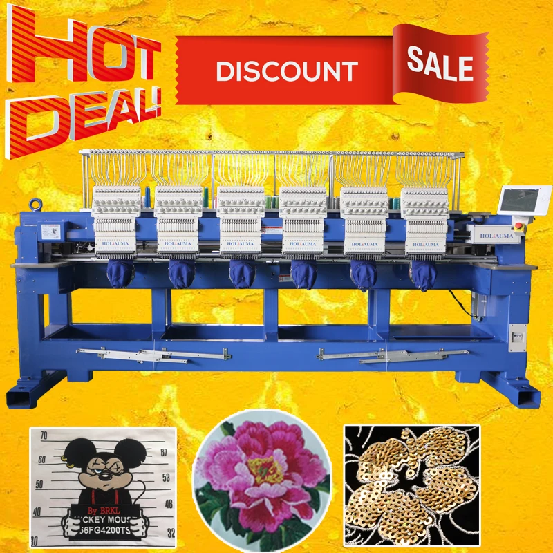 

HO1506 computerized embroidery sewing machine for sale 15 needle cap/tshirt/flat 6 head embroidery machine like swf/feiya/tajima