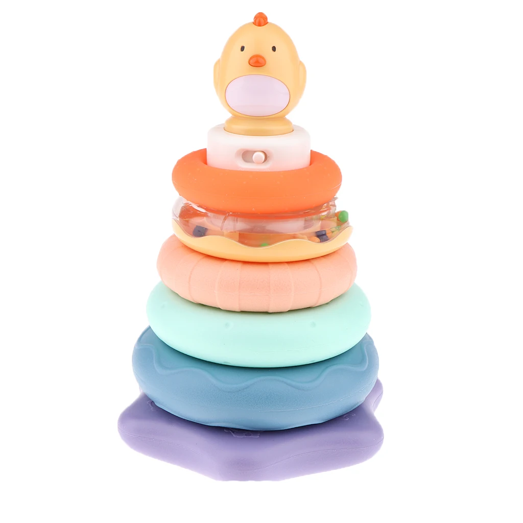 

Baby KidsBaby 0-36 Month Stacking Rainbow Ring Tower Learning Basic Rock-A-Pile Toy