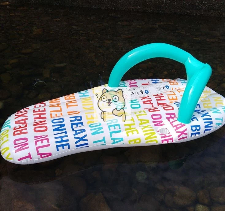 

New environmental protection PVC inflatable floating bed creative big slippers letter pattern inflatable floating row