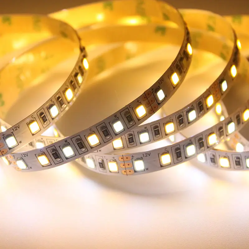 Двухцветная светодиодная лента светильник SMD 2835 CCT с регулируемой температурой