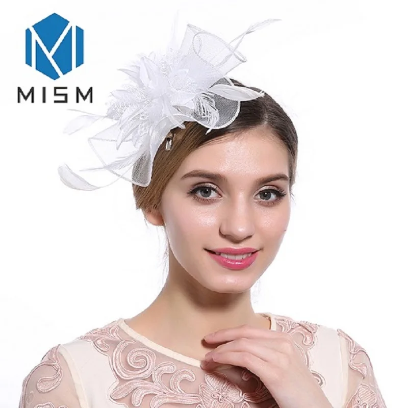 Женский ободок для волос M MISM элегантные цветочные заколки бисер с перьями