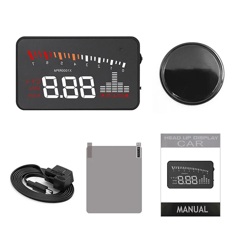 Car HUD Head Up Display OBD II EOBD Overspeed Warning System Projector Windshield Auto Electronic Voltage Alarm Car Accessories