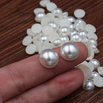 

2/3/4/5/6/8/10/12/14mm White Color Imitation Pearl Beads Half Round/Flatback Pearls DIY Nail Art Jewelry Making Accessories