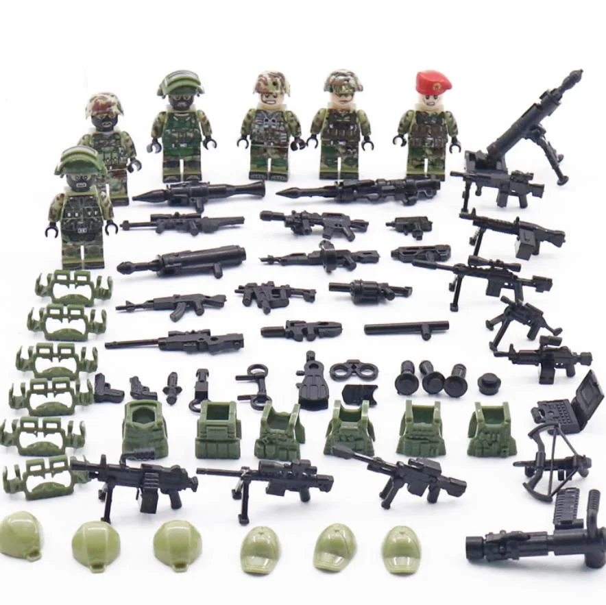 

WW2 Soviet Union Spetsnaz Alpha brickmania minifigs building block world war russia army Special Forces figures weapon gun toys