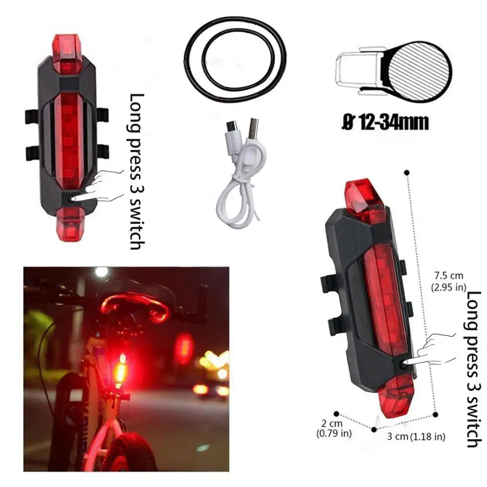 Велосипедный светодиодный фонарь BIKEONO 1200 лм задний зарядка через USB велосипедный
