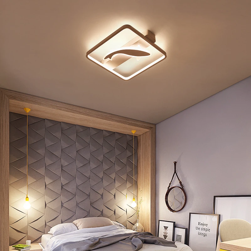 

Shadow Fish Background Style Lamp Round ed Roof Suction Lamp Modern Simple Room Bedroom Creative Children's Lamp