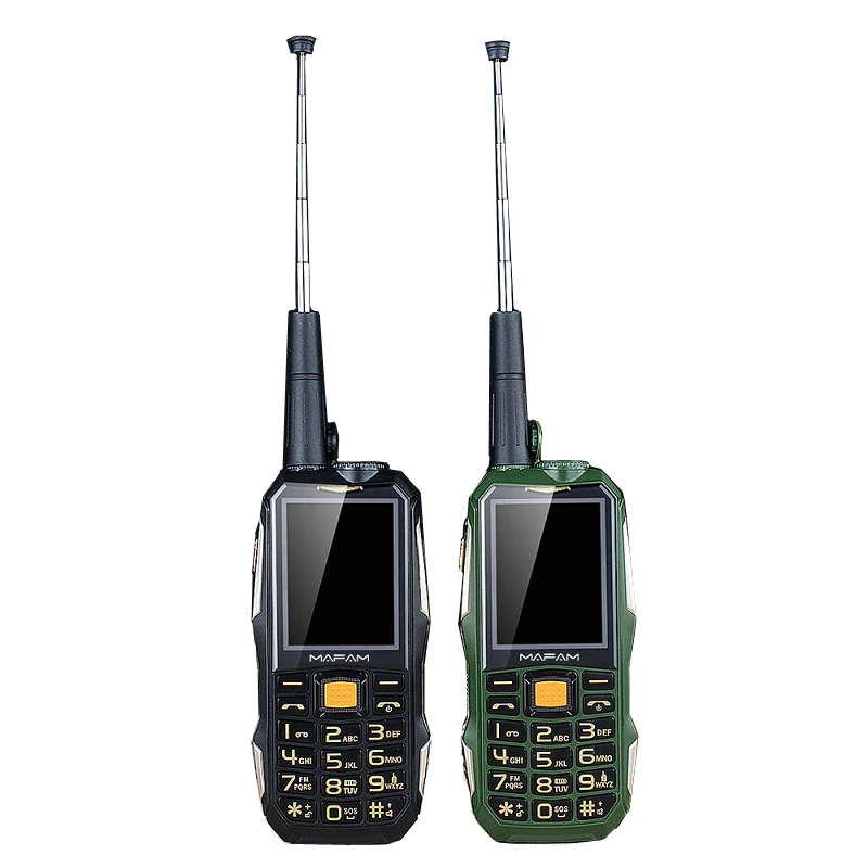  Outdoor Rugged Shockproof Mobile Phone Powerbank unlock cellphone with UHF Hardware Intercom Walkie