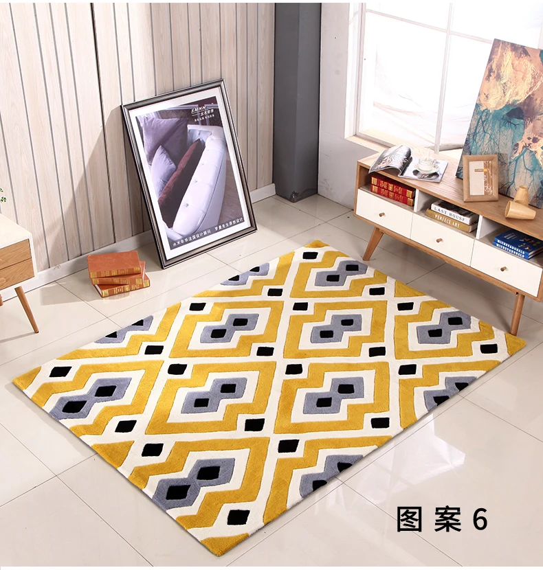 Личность геометрические ковер гостиной журнальный столик диван прикроватная тумбочка для спальни окно руку акрил ковер пользовательские