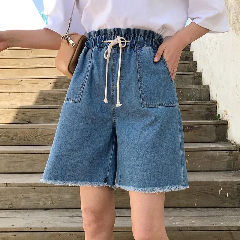 KYMAKUTU Preppy Style Denim Shorts Women 2018 New Summer Casual Jean