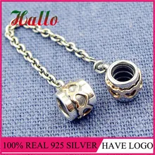Подлинное серебро 925 пробы Safty цепи Бусины Подходят Аутентичные Подвески браслет серебро 925 оригинальные женские ювелирные изделия Berloque diy