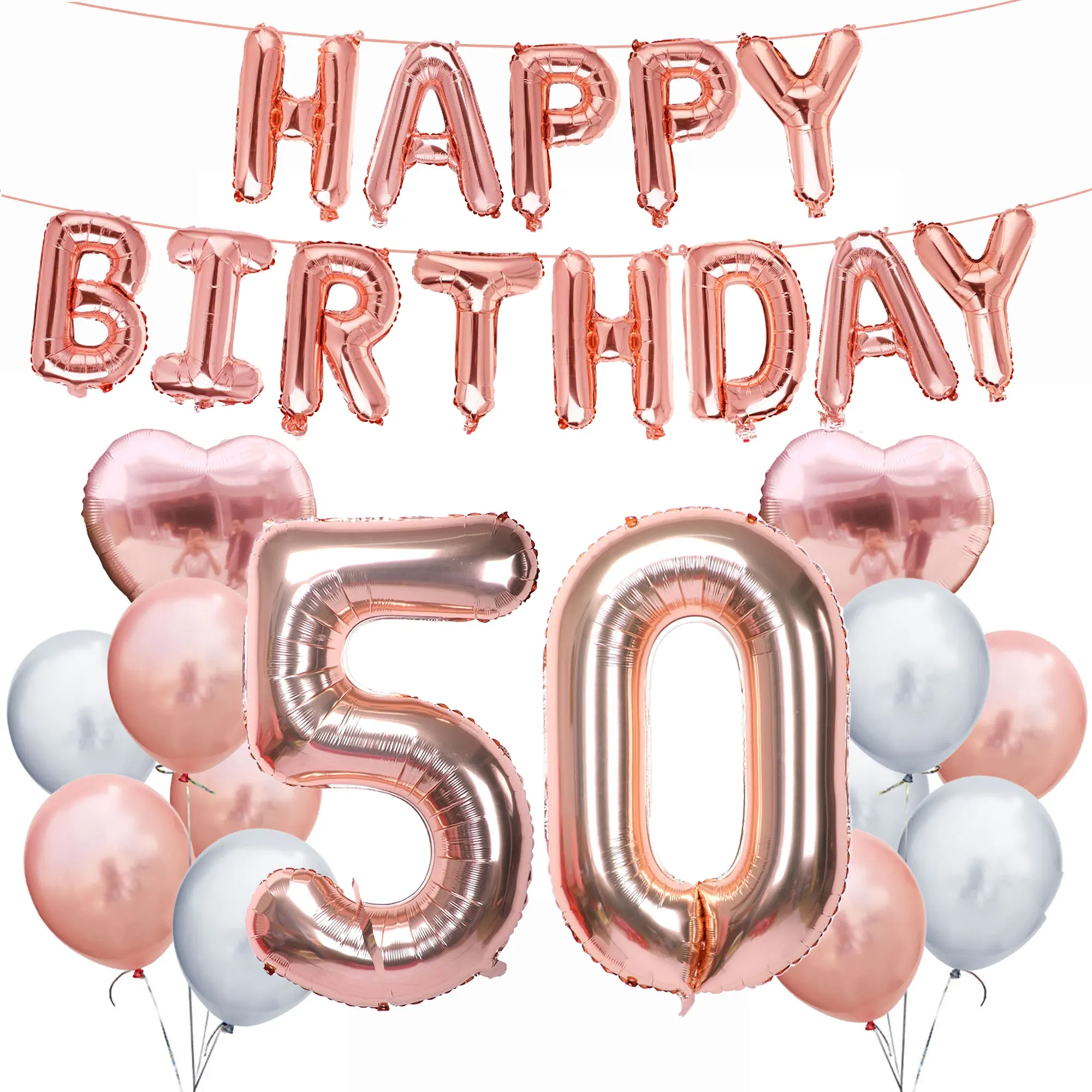 ZLJQ 30, 40, 50, 60, 70, 80 лет, товары для дня рождения, для вечеринок, розовое золото, с днем рождения, фольгированный шар, для взрослых, для дня рождения, украшения, балон - Цвет: No.3