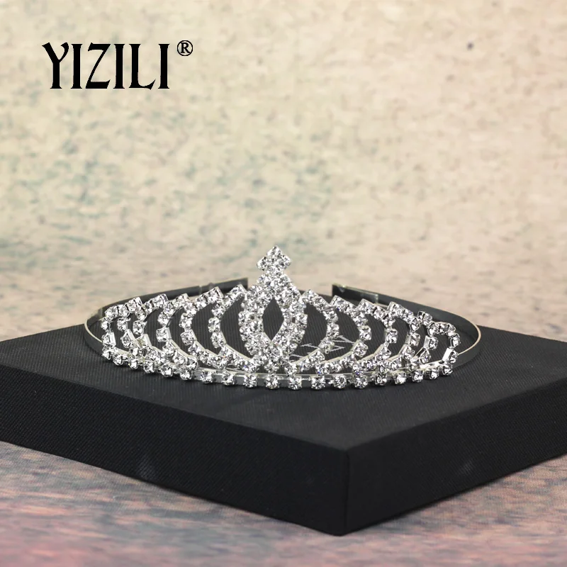 YIZILI, новая мода, принцесса, аксессуары для волос для женщин, стразы для детей, девочек, любовь, свадьба, тиары, корона, повязка на голову, волосы C055