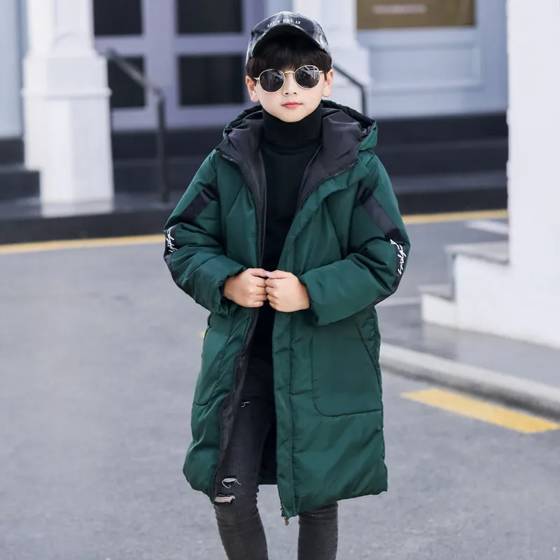 

2019 Hooded Children Winter Coats Boys Outerwear Cothes Thick Warm Parkas Coat Kids Cotton Padded Jackets For Girls 4-13 Years