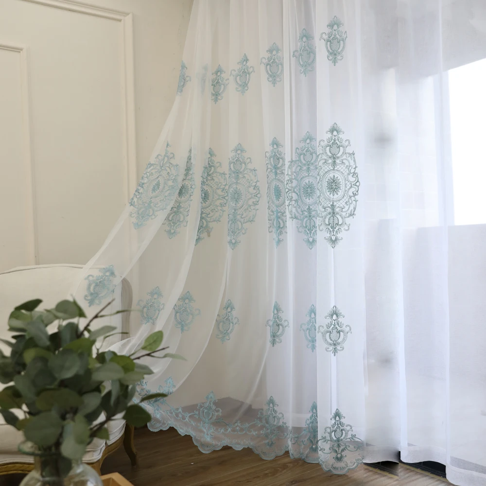 Buy European Style Embroidery Blue Pattern Design