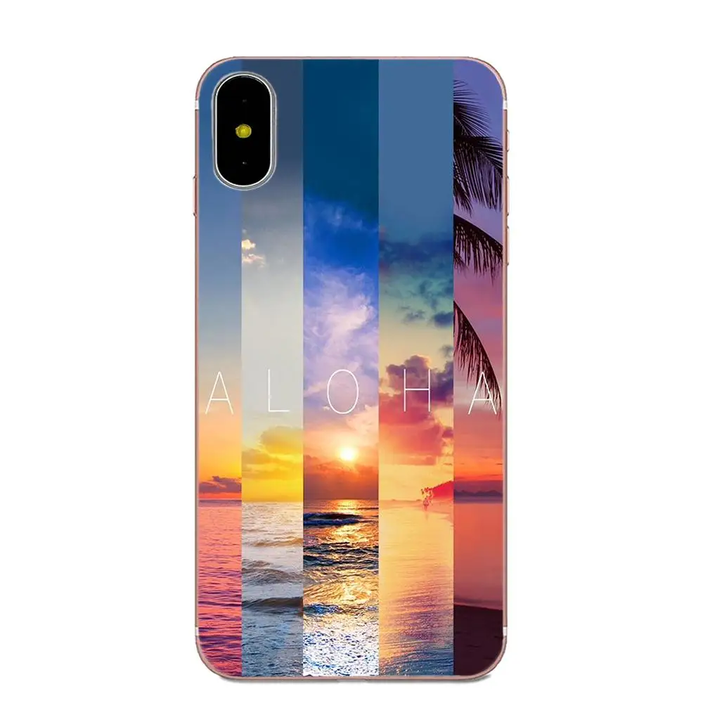 В гавайском стиле с изображением пальм для Apple iPhone 4 4S 5 5C 5S SE 6 S 7 8 Plus X XS Max XR ТПУ
