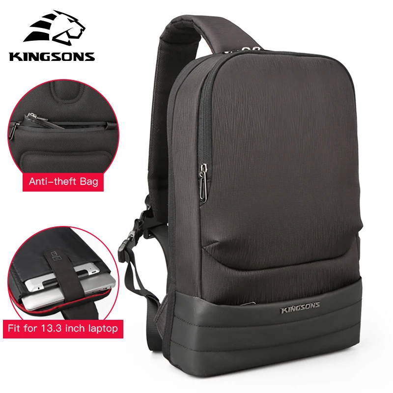 

KINGSONS Men Chest Bag Sling Bag Casual Canvas Chest Anti Theft Crossbody Bags Big Capacity Shoulder Bags Women Chest Packs