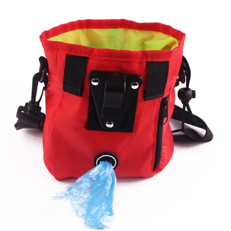 Сетчатые сумчатые худи с животными, сумки для обучения собак, портативный Съемный корм для домашних животных, карман для закусок, Интерактивная поясная сумка - Цвет: Красный