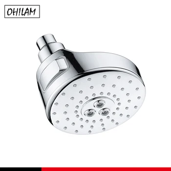 

High Pressure Shower Head 5"Anti-leak Anti-clog 2 Function Chrome Showerhead Ultimate Shower Experience At Low Pressure Water