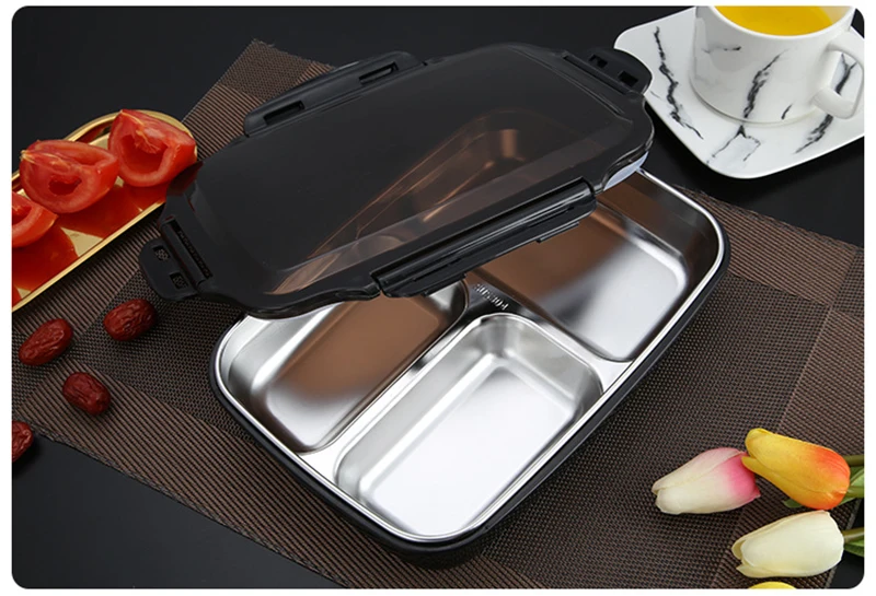 TUUTH Stainless Steel Lunch Box Large-capacity Microwave Heating Portable Dinne Food Containers For Picnic Office School B12