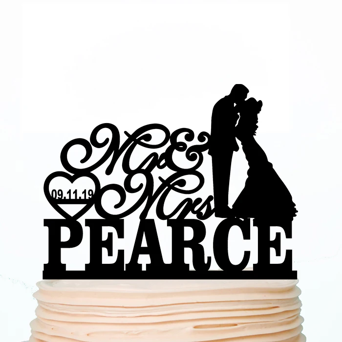 Персонализированные невесты и жениха свадебный торт акриловое украшение дерево деревенский топперы Золото Серебро зеркало на заказ торты вечерние украшения - Цвет: 017