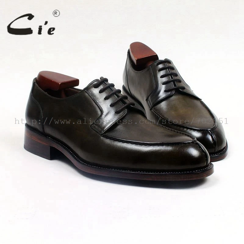 cie round toe custom bespoke men shoe handmade leather men's shoe goodyear welted business working office calf leather flat D159