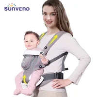 SUNVENO Эргономичный Рюкзак Детский Удобный Слинг Рюкзак Кенгуру Для Ребенка Переноска Эргорюкзак Хипсит Детский Рюкзак Слинг Для Новорожденных 0-12 месяцев - изображение