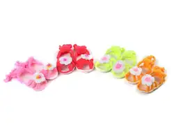 10 пар/лот милые мягкие для маленьких мальчиков и девочек выдалбливают цветы ручного вязания малыша обувь детская кроватка обувь 11 см