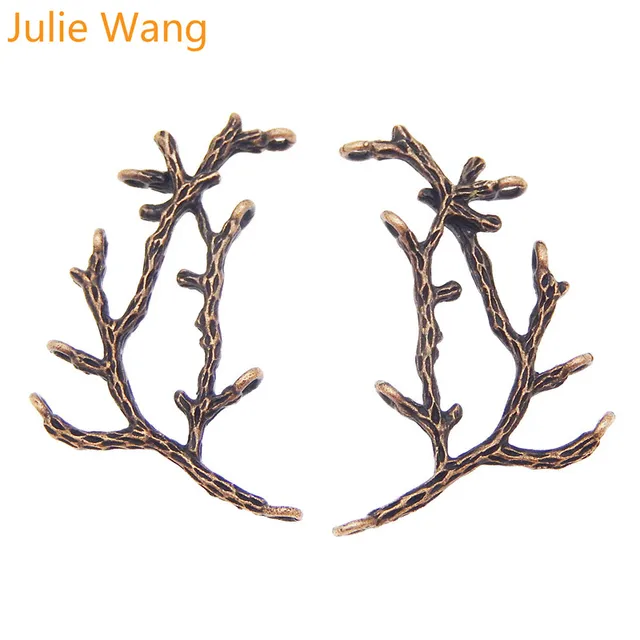 Фото julie wang 5 шт красные медные украшения мини ветви форма подвеска цена