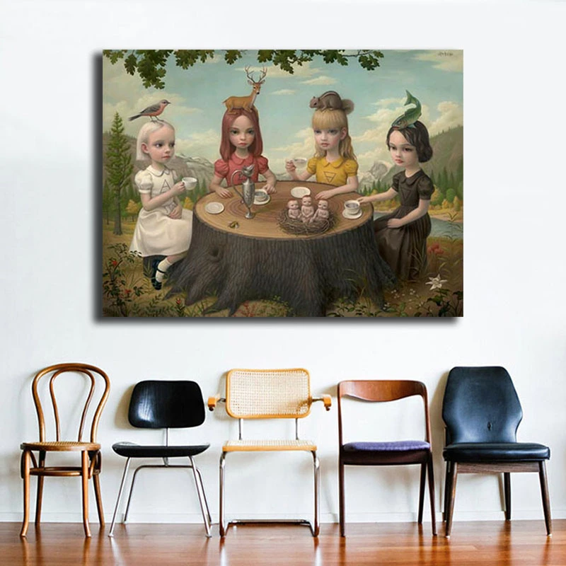 

Mark Ryden Allegory Of The Four Elements HD Wall Art Canvas Posters Prints Painting Wall Pictures For Modern Bedroom Home Decor
