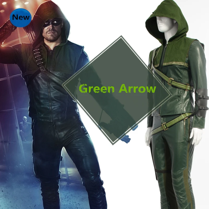 

America TV Superhero Green Arrow Man Oliver Queen Cosplay Costume for Adults Men's Halloween Cosplay Clothing S-XL/Customize