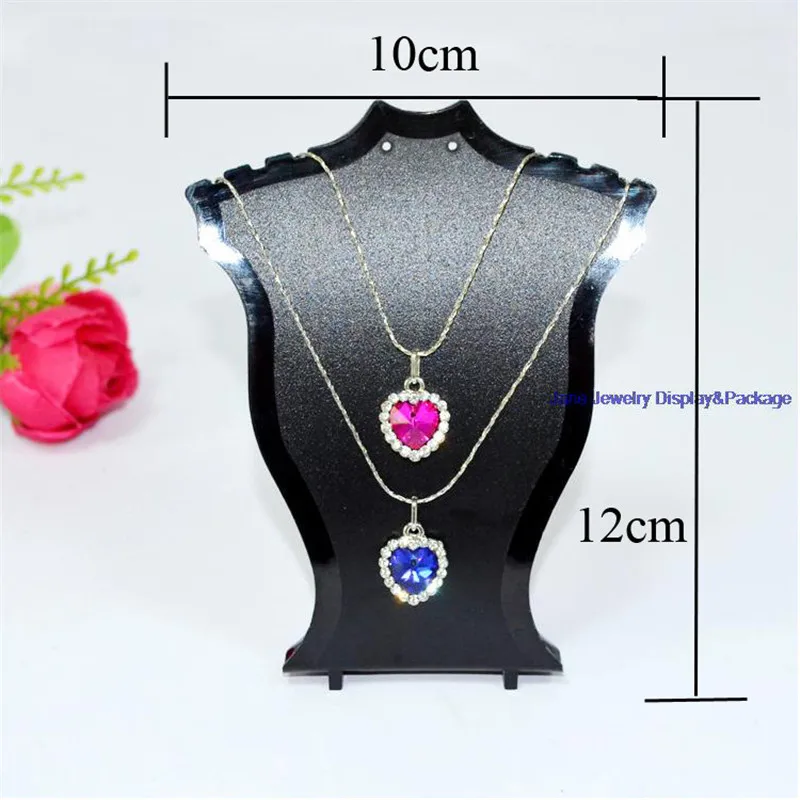 

Jewelry Display Stand Pendant Necklace Chain Holder Earring Bust Display Stand Showcase Rack Black Showing Packaging Display