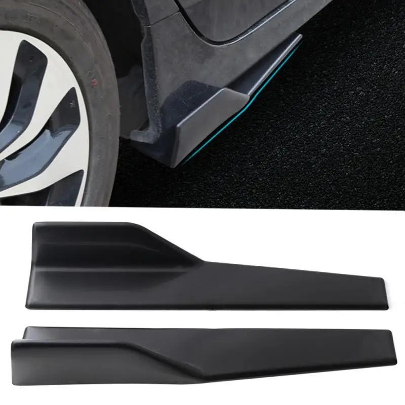 

2pcs 45cm Universal Fit Car Black Side Skirt Rocker Splitters Winglet Wings