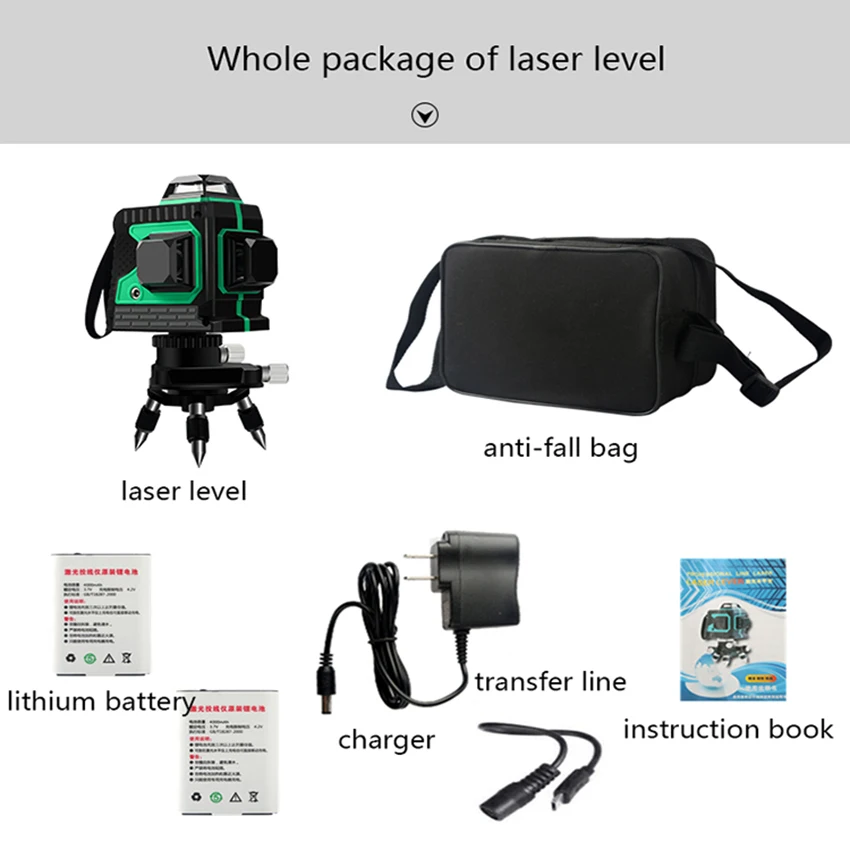 360 degree Laser evel 3D 12Lines Green Laser Levels Self-Leveling Horizontal And Vertical Cross laser level construction tool
