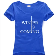 SexeMara free shipping Game of Thrones Stark Winter Is Coming Two Swords print letter woman women