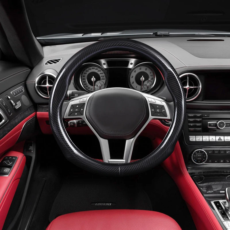 Диаметр 38 см чехол рулевого колеса автомобиля из углеродного волокна для Honda Civic 2012- автомобиль-Стайлинг