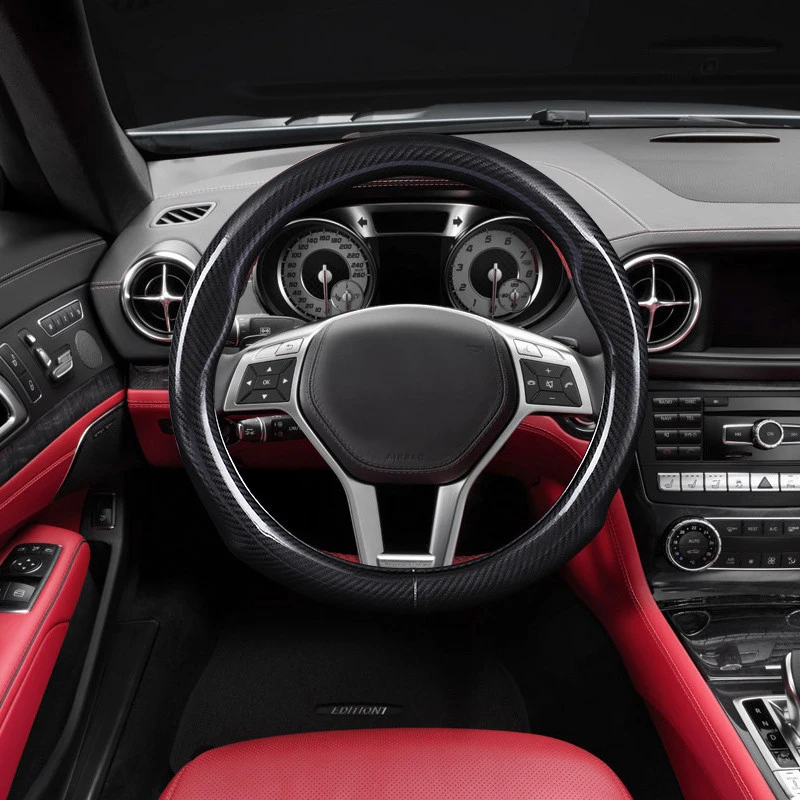 Diameter-38cm-carbon-fiber-Car-Steering-Wheel-Cover-for-Kia-Sportage-3-2011-2014-Kia-Ceed