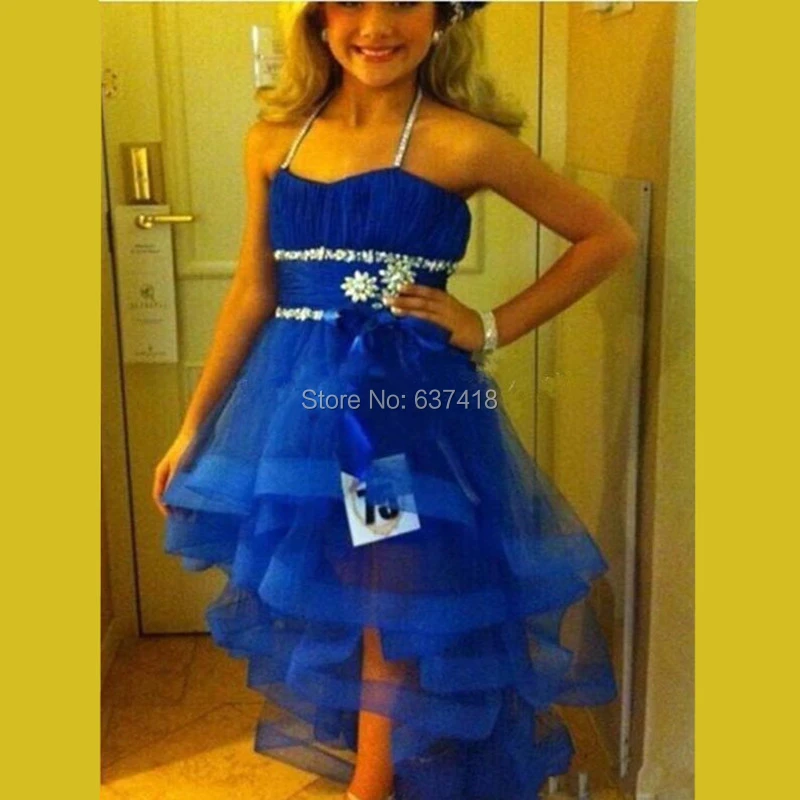 royal blue little girl pageant dress